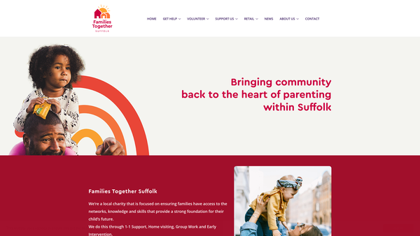 Screenshot of the Families Together Suffolk website