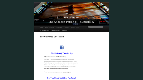 Screenshot of the The Parochial Church Council Of The Ecclesiastical Parish Of St Peter, Thundersley And St Michael And All Angels, Daws Heath website