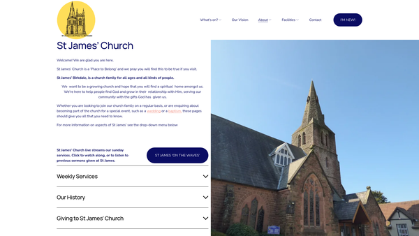 Screenshot of the The Parochial Church Council Of The Ecclesiastical Parish Of St James' Birkdale website