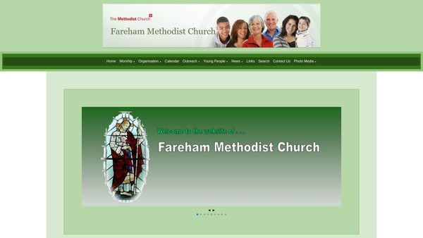 Screenshot of the Fareham Methodist Church website