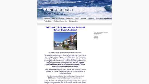 Screenshot of the Trinity Methodist & United Reformed Chuch website