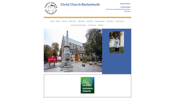 Screenshot of the The Parochial Church Council Of The Ecclesiastical Parish Of Christ Church, Bexleyheath website