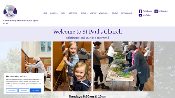 Screenshot of the Parochial Church Council Of The Ecclesiastical Parish Of East Molesey, St. Paul website