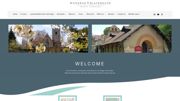 Screenshot of the The Parochial Church Council Of The Ecclesiastical Parish Of Wonersh With Blackheath website