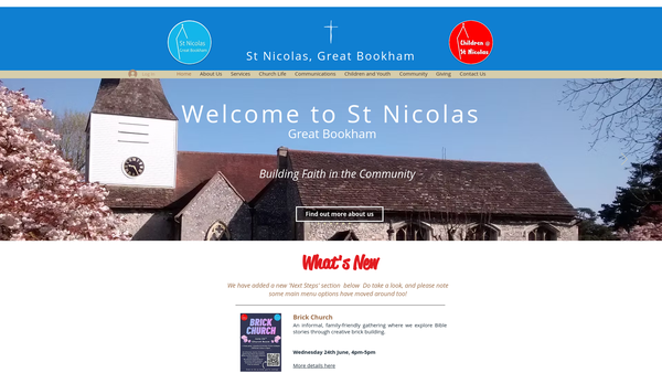 Screenshot of the The Parochial Church Council Of The Ecclesiastical Parish Of Great Bookham website