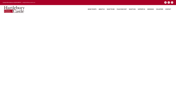 Screenshot of the Hartlebury Castle Preservation Trust website
