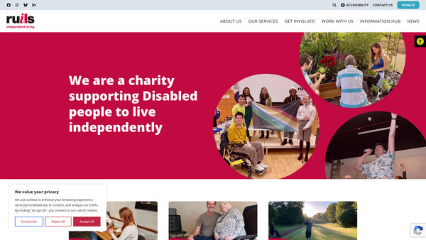 Screenshot of the Ruils website