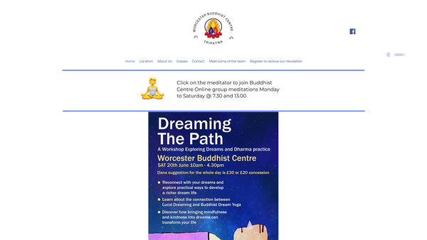 Screenshot of the Triratna Buddhist Community (Worcester) website