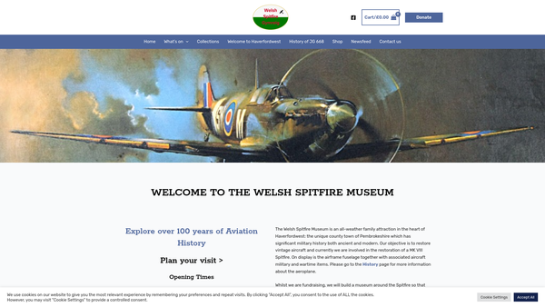 Screenshot of the Aviation Heritage Foundation Limited website