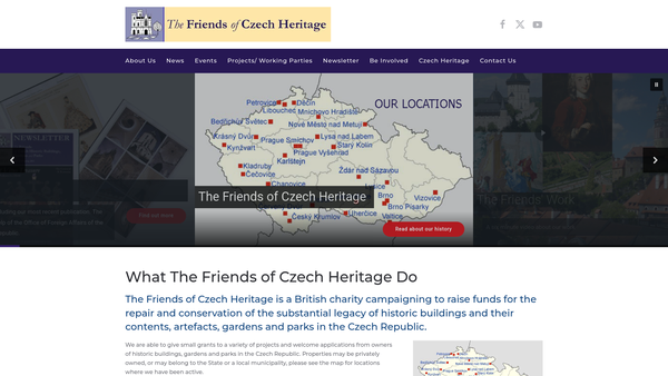 Screenshot of the The Friends Of Czech Heritage website