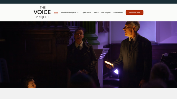 Screenshot of the The Voice Project Limited website