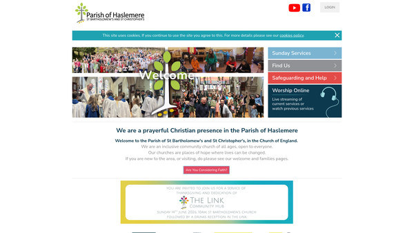 Screenshot of the The Parochial Church Council Of The Ecclesiastical Parish Of Haslemere website