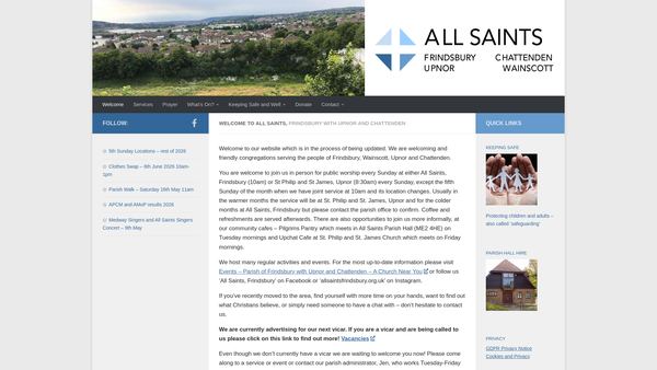 Screenshot of the The Parochial Church Council Of The Ecclesiastical Parish Of Frindsbury With Upnor & Chattenden website