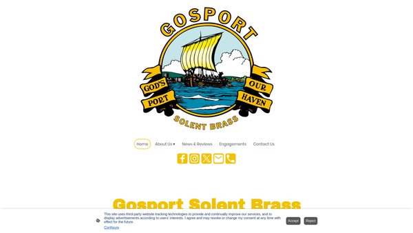 Screenshot of the Gosport Solent Brass website