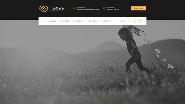 Screenshot of the True Care Foundation Limited website