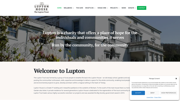 Screenshot of the The Lupton Trust website