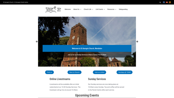 Screenshot of the The Parochial Church Council Of The Ecclesiastical Parish Of Wembdon website
