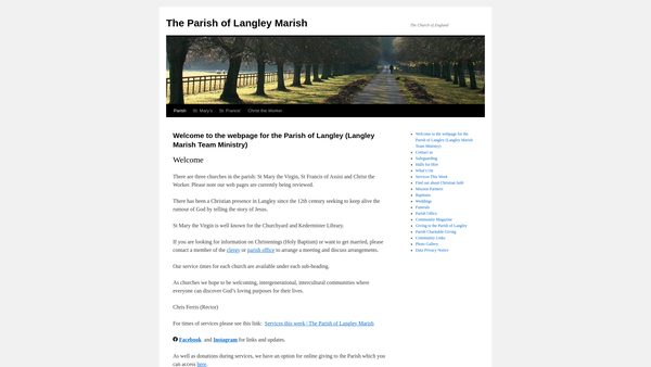 Screenshot of the The Parochial Church Council Of The Ecclesiastical Parish Of Langley Marish website
