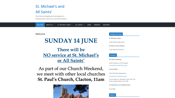 Screenshot of the The Parochial Church Council Of The Ecclesiastical Parish Of Kirby Le Soken website