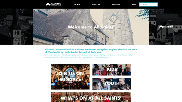 Screenshot of the The Parochial Church Council Of The Ecclesiastical Parish Of All Saints Woodford Wells website