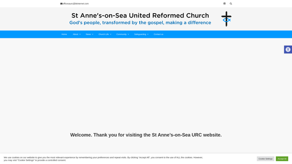 Screenshot of the St Anne's-On-Sea United Reformed Church Charity website