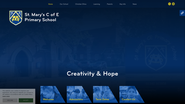 Screenshot of the St Mary's CE School Association website