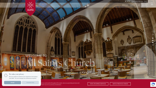 Screenshot of the All Saints Kingston Upon Thames website