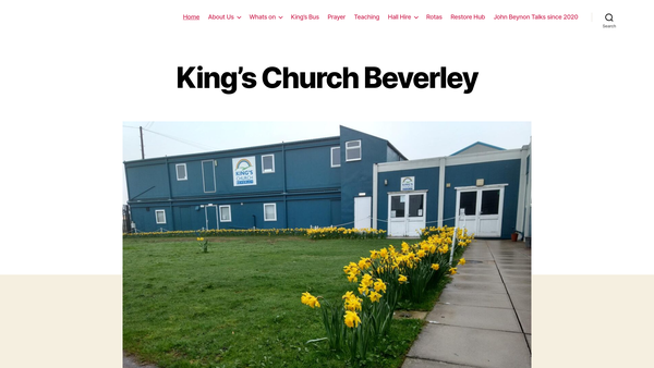 Screenshot of the King's Church, Beverley website