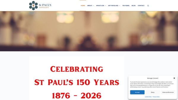 Screenshot of the St. Paul's United Reformed Church, Harrogate website