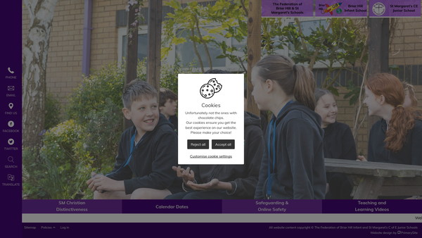 Screenshot of the Federation Friends of Briar Hill Infant and St Margarets CE Junior Schools website
