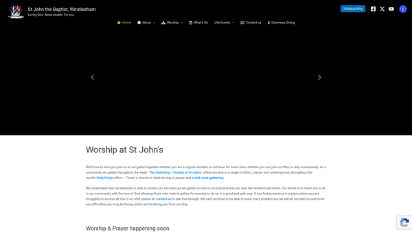 Screenshot of the The Parochial Church Council Of The Ecclesiastical Parish Of Windlesham website
