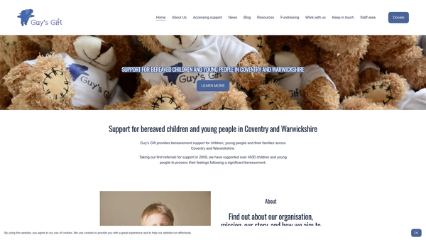 Screenshot of the Guy's Gift website