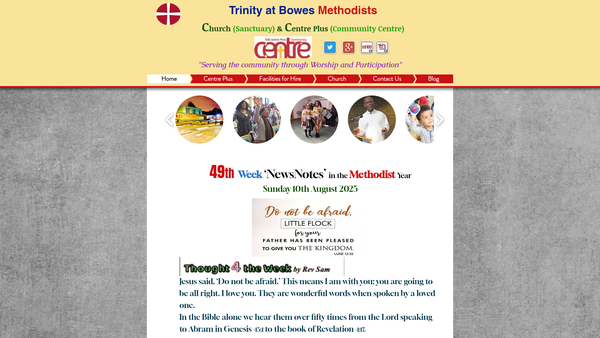 Screenshot of the Trinity-At-Bowes Methodist Church website