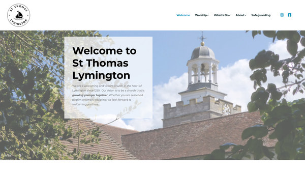 Screenshot of the The Parochial Church Council Of The Ecclesiastical Parish Of St Thomas With All Saints, Lymington, Winchester website