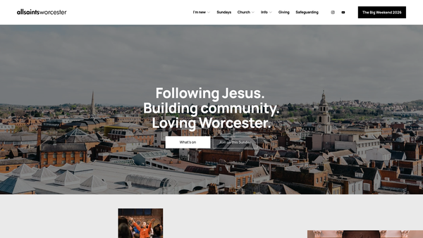 Screenshot of the The Parochial Church Council Of The Ecclesiastical Parish Of St Nicholas & All Saint's Worcester website