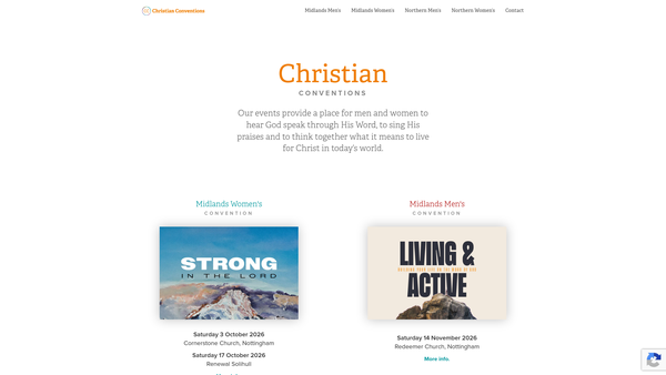 Screenshot of the Northern Christian Conventions website