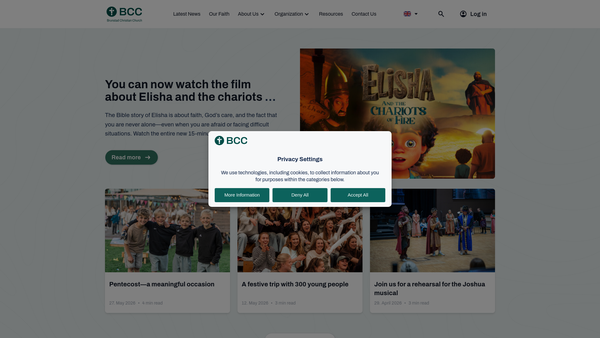 Screenshot of the Brunstad Christian Church Didcot website
