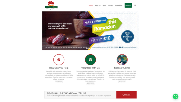 Screenshot of the Seven Hills Educationaltrust website