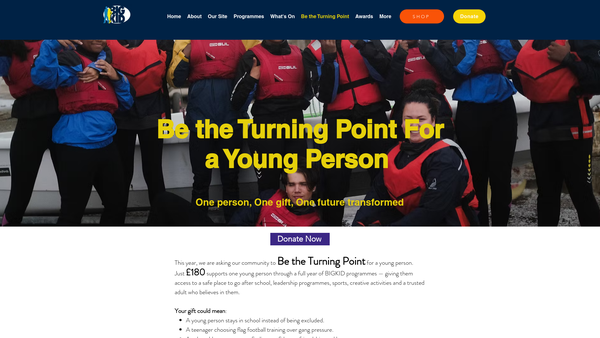Screenshot of the Bigkid Foundation website