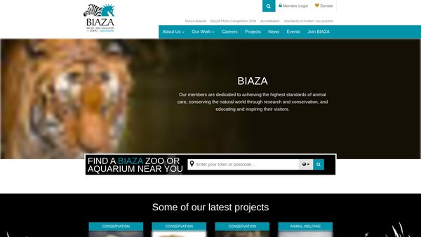 Screenshot of the British And Irish Association Of Zoos And Aquariums website