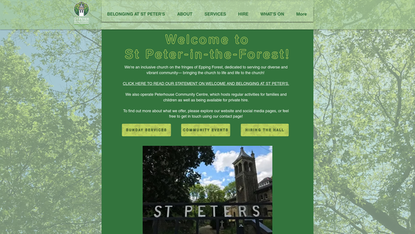Screenshot of the The Parochial Church Council Of The Ecclesiastical Parish Of St Peter Walthamstow website