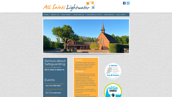 Screenshot of the The Parochial Church Council Of The Ecclesiastical Parish Of All Saints Lightwater website