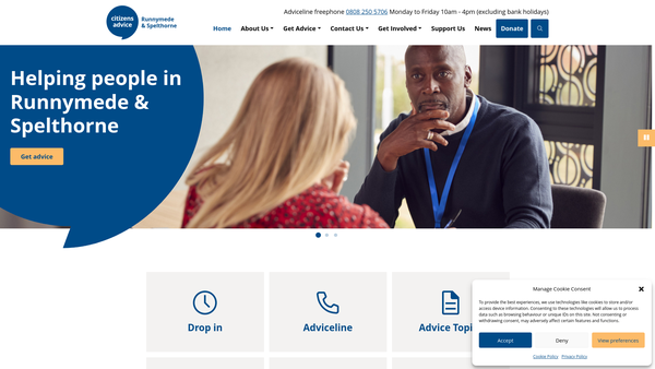 Screenshot of the Runnymede And Spelthorne Cab website