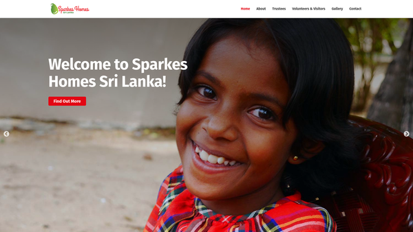 Screenshot of the Sparkes Home, Sri Lanka website