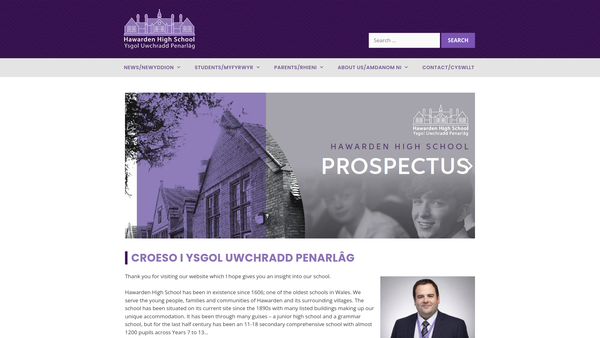Screenshot of the Friends Of Hawarden High School website