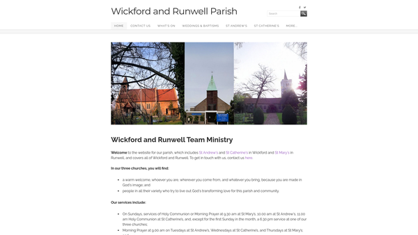 Screenshot of the The Parochial Church Council Of The Ecclesiastical Parish Of Wickford And Runwell website