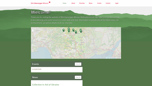 Screenshot of the Mid Glamorgan Mission Of The Methodist Church website