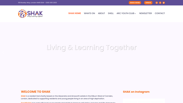 Screenshot of the South Hampstead And Kilburn Community Partnership website