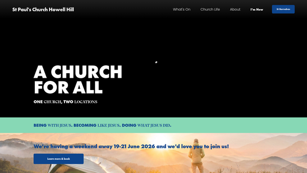 Screenshot of the The Parish Of Saint Paul's Howell Hill With Saint Barnabas Epsom website