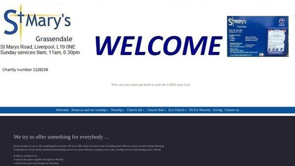 Screenshot of the The Parochial Church Council Of The Ecclesiastical Parish Of St Mary, Grassendale website